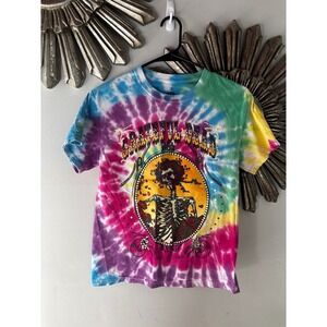 Grateful Dead Tie Dye‎ Bertha Skeleton Roses T Shirt Adult Women's Small